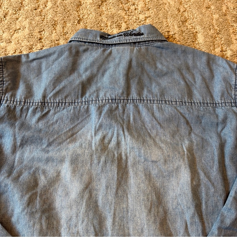 Disney 100 Years of Music and Wonder Long Sleeve Small Blue Shirt Mickey Mouse - Picture 9 of 13